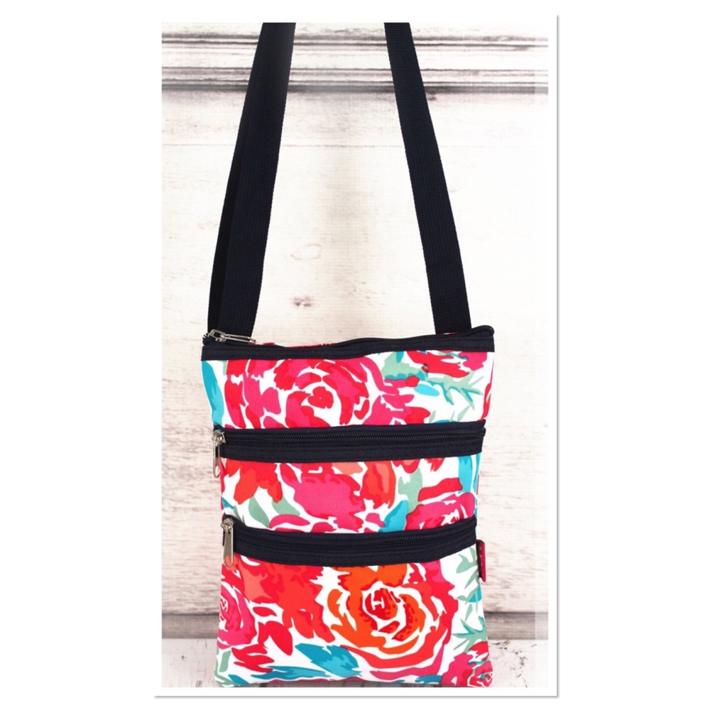 Watercolor Blossom Crossbody Bag